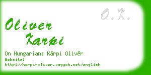 oliver karpi business card