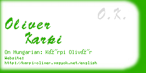 oliver karpi business card